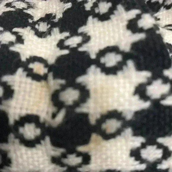 Bloomingdale’s Geometric Print Y2K Black\White Wool Blend Tweed Blazer Size 4 - Picture 8 of 12